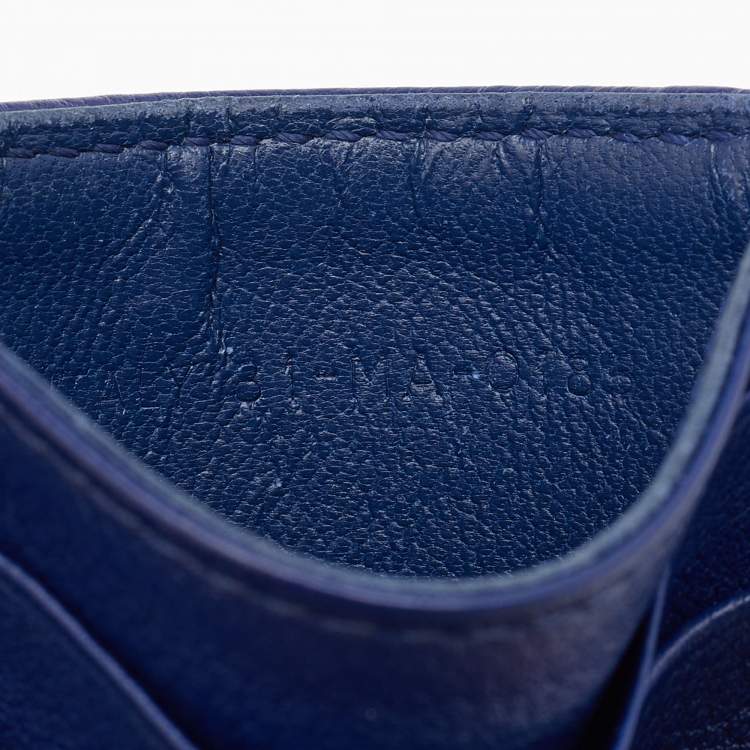 Pre Owned Dior Blue Leather Diorama Card Holder