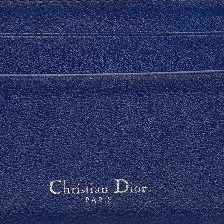 Pre Owned Dior Blue Leather Diorama Card Holder