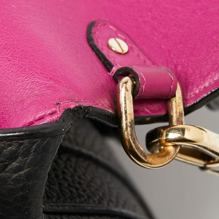 Pre Owned Dior Black Leather Small Be Dior Flap Top Handle Bag