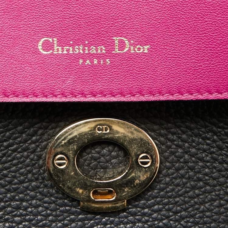 Pre Owned Dior Black Leather Small Be Dior Flap Top Handle Bag