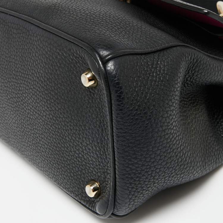 Pre Owned Dior Black Leather Small Be Dior Flap Top Handle Bag