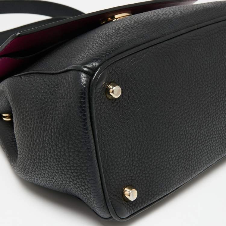 Pre Owned Dior Black Leather Small Be Dior Flap Top Handle Bag