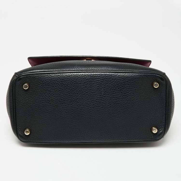 Pre Owned Dior Black Leather Small Be Dior Flap Top Handle Bag