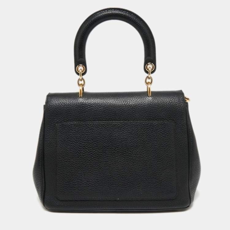Pre Owned Dior Black Leather Small Be Dior Flap Top Handle Bag
