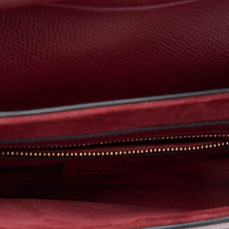 Pre Owned Dior Burgundy Leather Saddle Bag