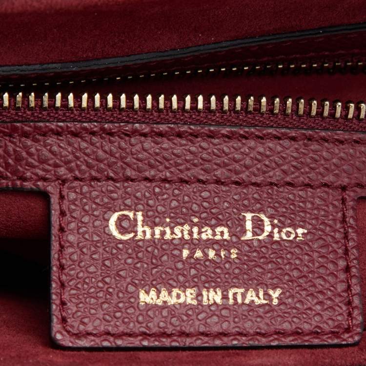 Pre Owned Dior Burgundy Leather Saddle Bag