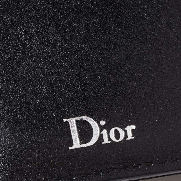 Pre Owned Dior Black Monogram Canvas and Leather Bifold Long Wallet
