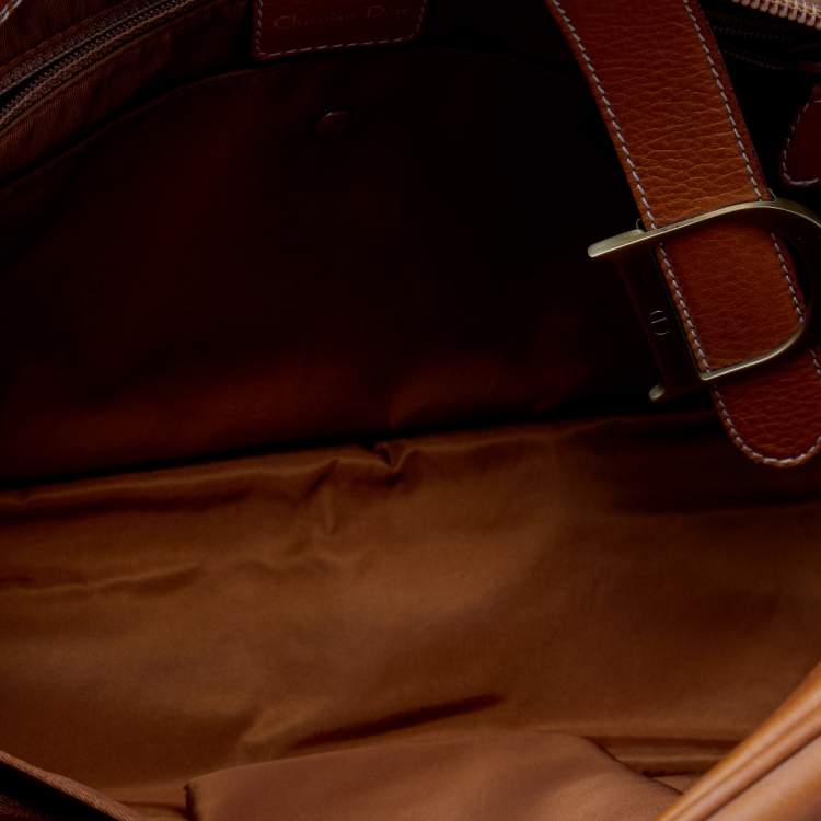 Pre Owned Dior Brown Leather Double Saddle Bowler Bag