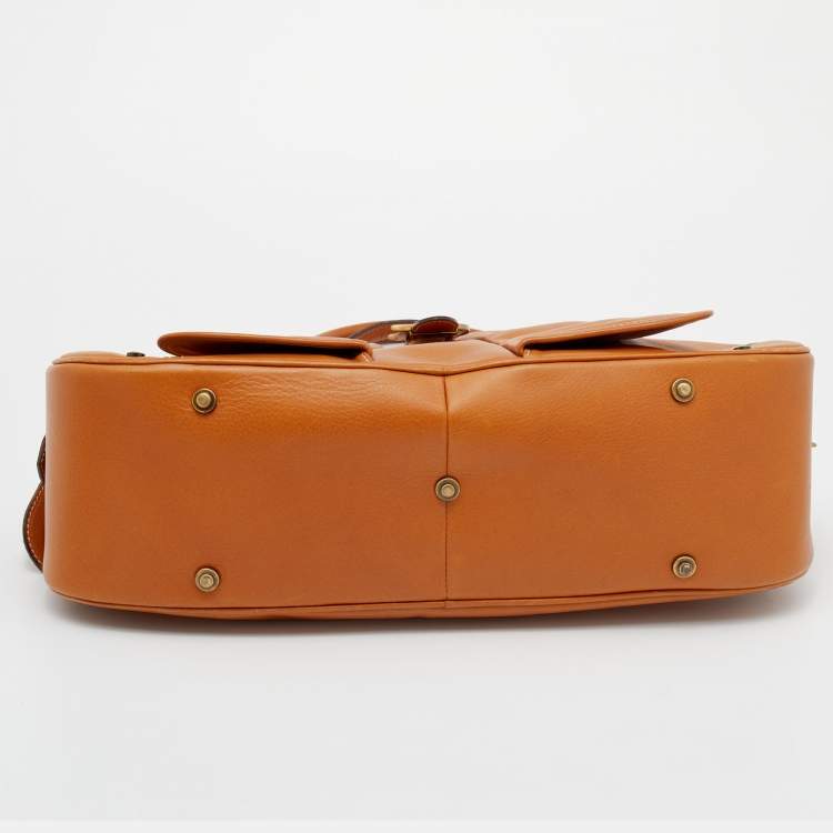 Pre Owned Dior Brown Leather Double Saddle Bowler Bag