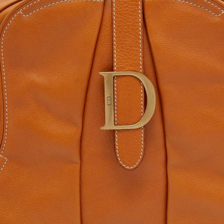 Pre Owned Dior Brown Leather Double Saddle Bowler Bag