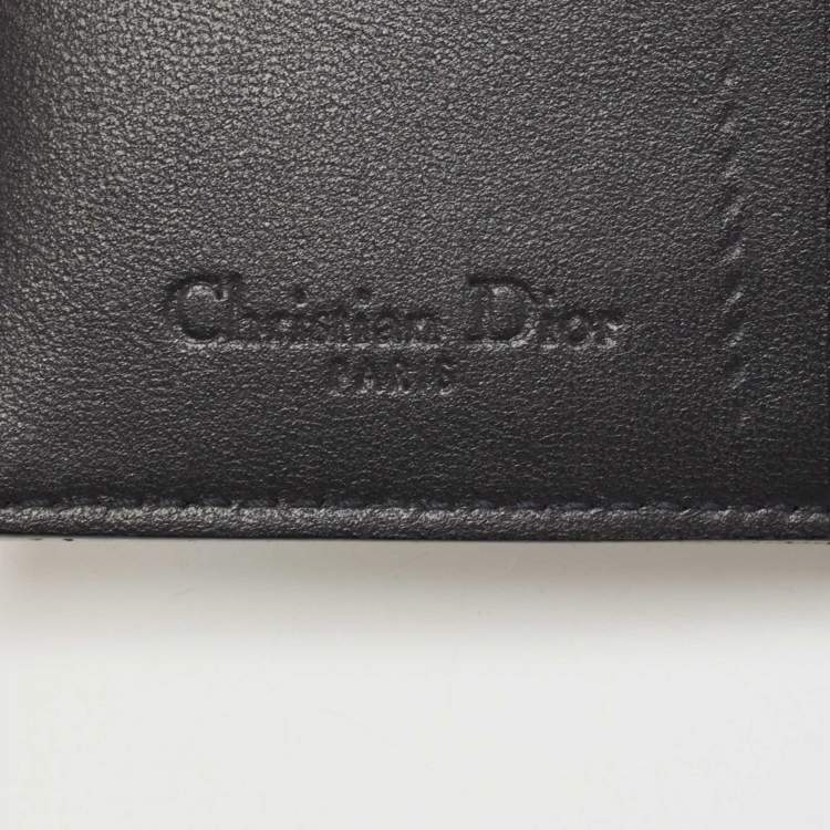 مملوكة مسبقًا Dior Silver Micro Cannage Patent Leather Mini Lady Dior Card Case