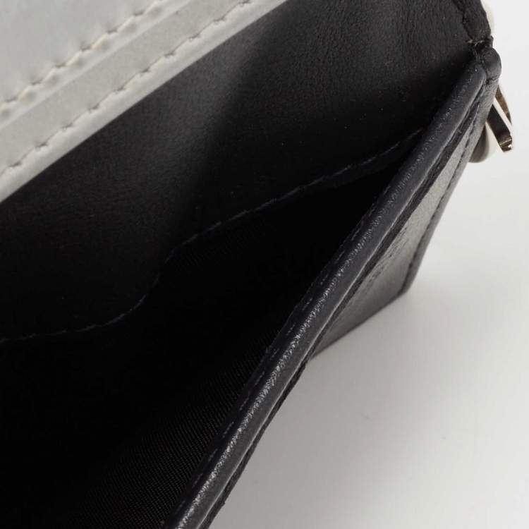 مملوكة مسبقًا Dior Silver Micro Cannage Patent Leather Mini Lady Dior Card Case