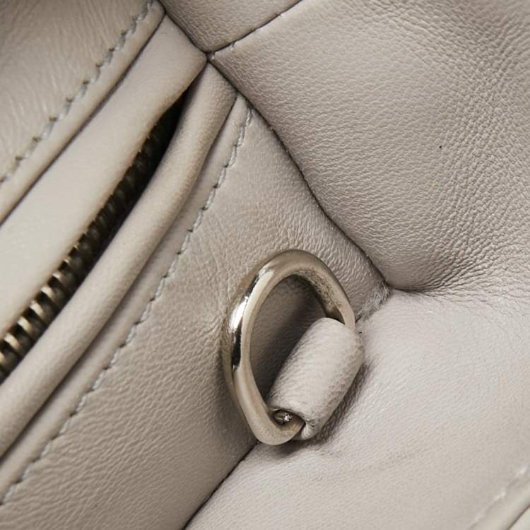 Pre Owned Dior Light Grey Cannage Leather XL Soft Lady Dior Tote