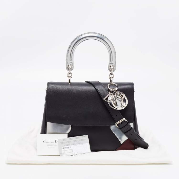 Pre Owned Dior Tri Color Patent and Leather Small Be Dior Flap Top Handle Bag