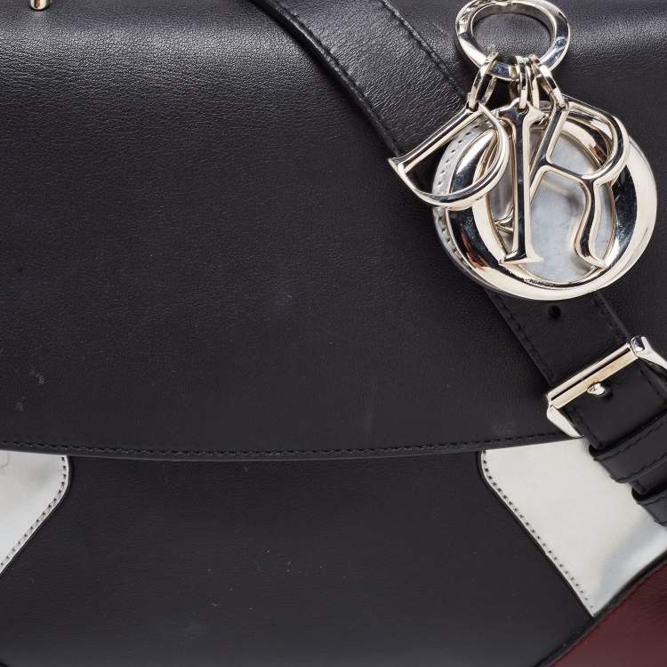 Pre Owned Dior Tri Color Patent and Leather Small Be Dior Flap Top Handle Bag