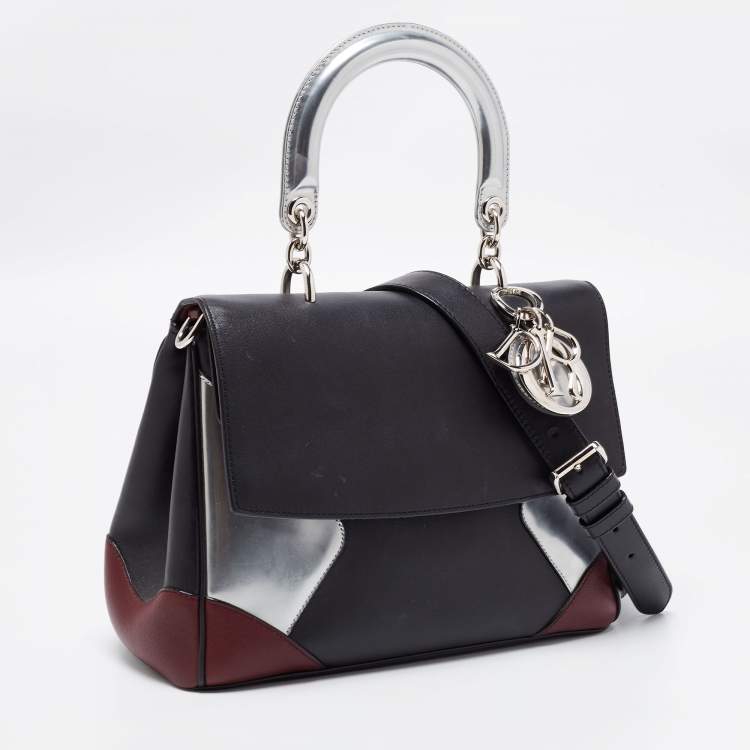 Pre Owned Dior Tri Color Patent and Leather Small Be Dior Flap Top Handle Bag