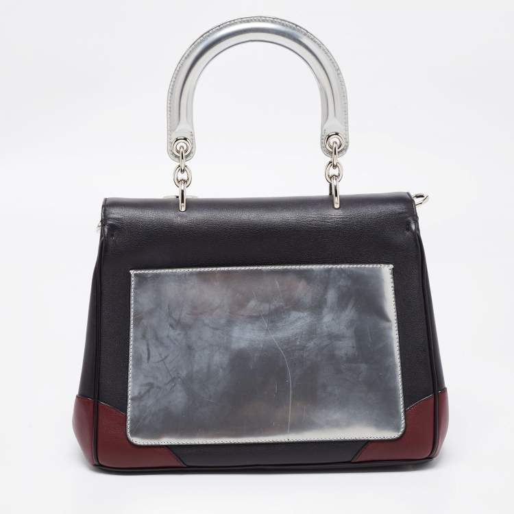 Pre Owned Dior Tri Color Patent and Leather Small Be Dior Flap Top Handle Bag