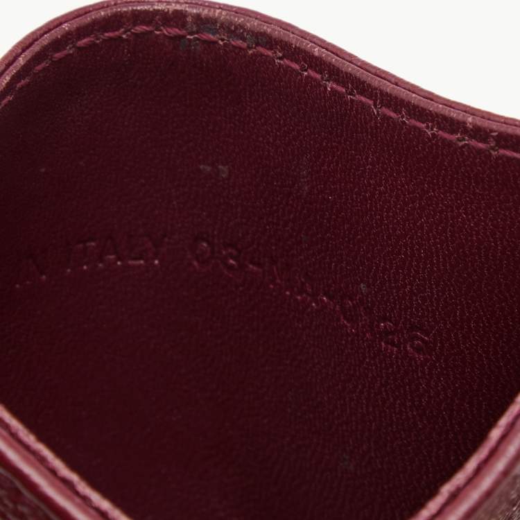 Pre Owned Dior Burgundy Leather Diorama Card Holder