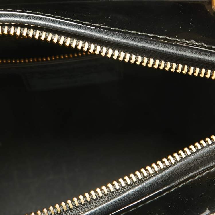 Pre Owned Dior Black Cannage Patent Leather Medium Lady Dior Tote