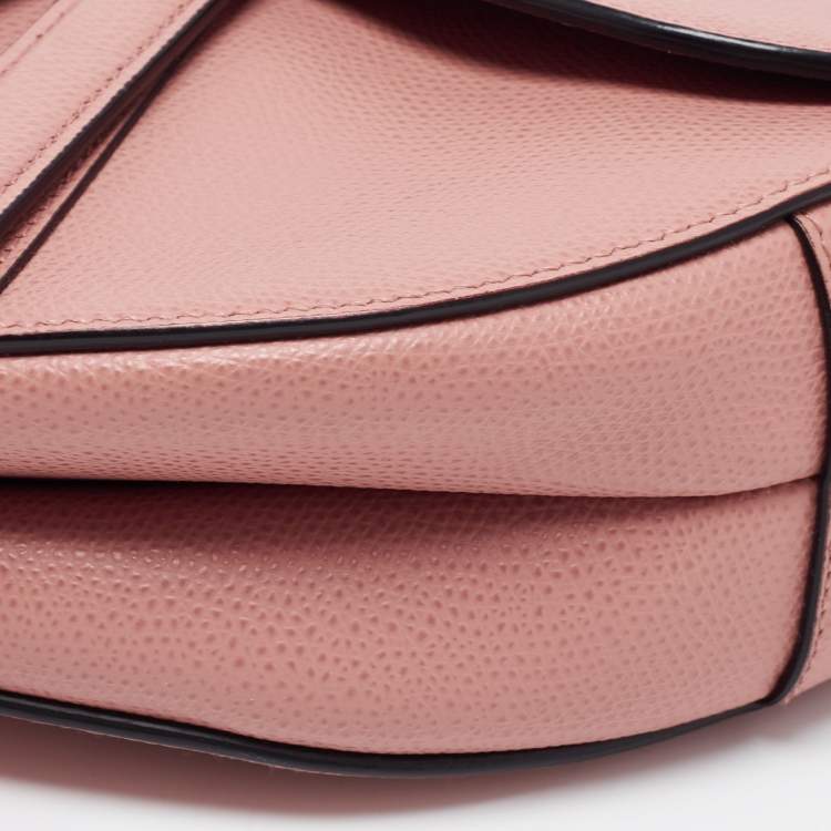Pre Owned Dior Pink Leather Saddle Shoulder Bag