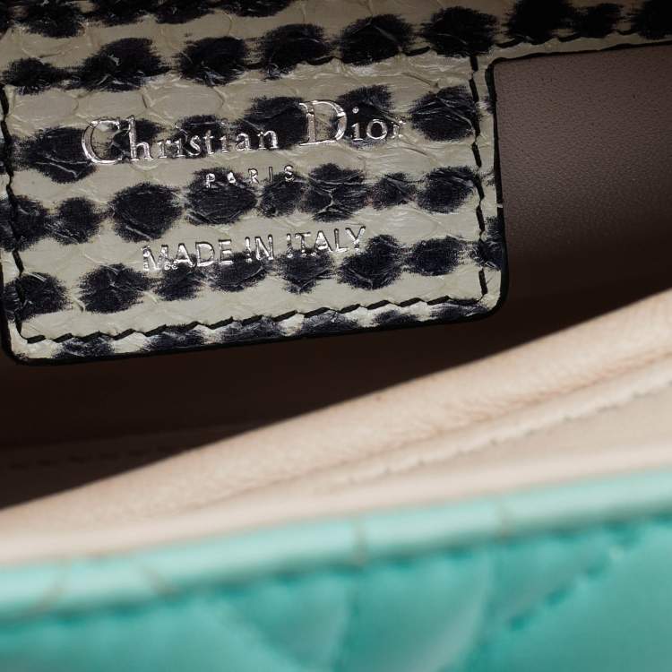 Pre Owned Dior Multicolor Leather And Water Snake Medium Lady Dior Tote