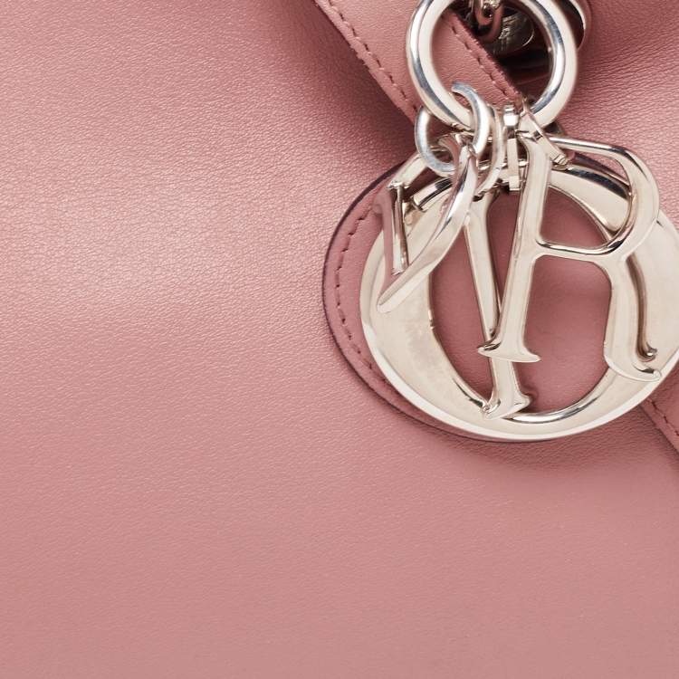 Pre Owned Dior Old Rose Leather Medium Diorissimo Shopper Tote