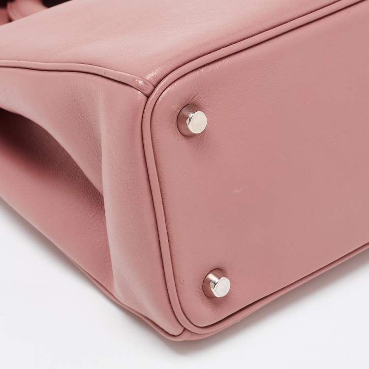 Pre Owned Dior Old Rose Leather Medium Diorissimo Shopper Tote