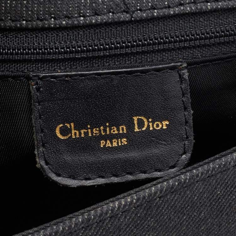 Pre Owned Dior Multicolor Embroidered Denim And Leather Saddle Bag