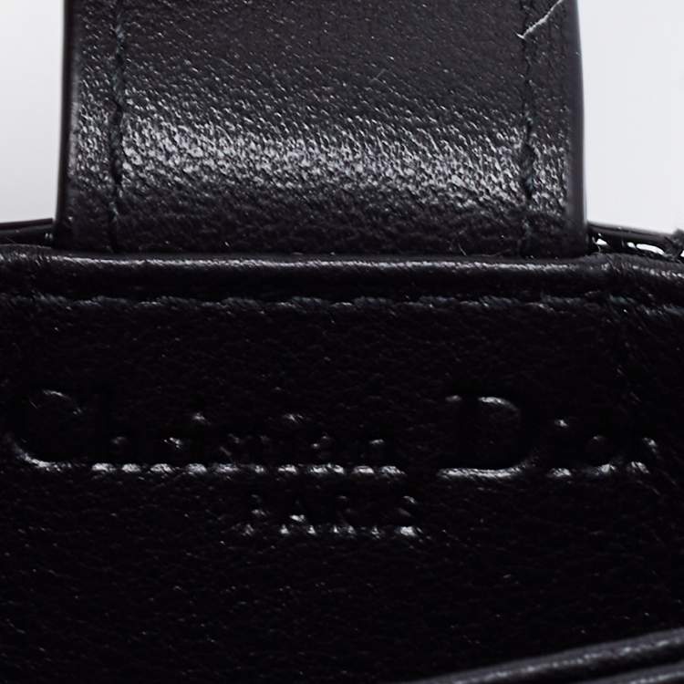 Pre Owned Dior Black Cannage Patent Leather Lady Dior 5 Gusset Card Holder