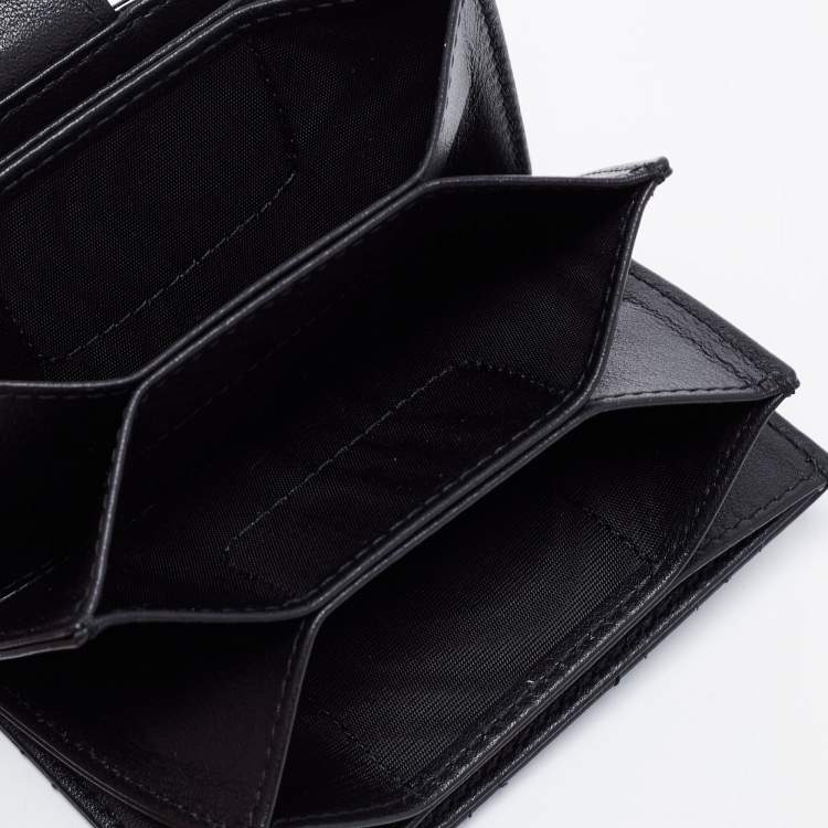 Pre Owned Dior Black Cannage Patent Leather Lady Dior 5 Gusset Card Holder