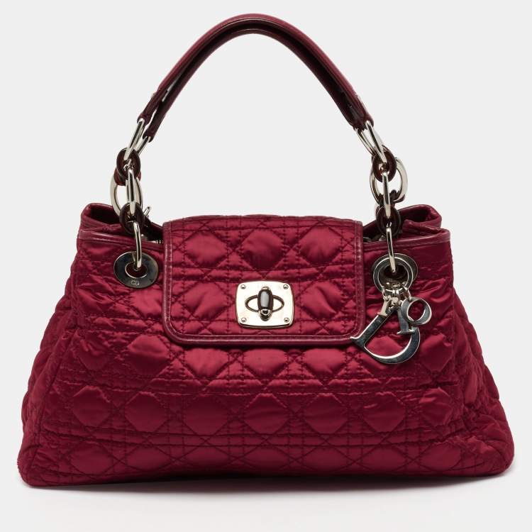 Dior Red Cannage Satin Charming Lock Tote Dior | The Luxury Closet