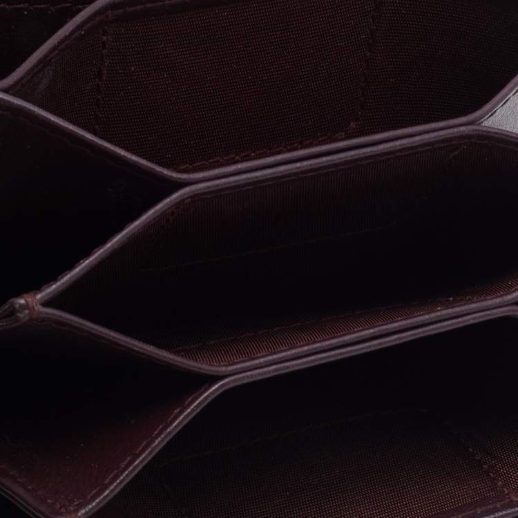 Pre Owned Dior Brown Cannage Patent Leather Lady Dior Gusset Card Case