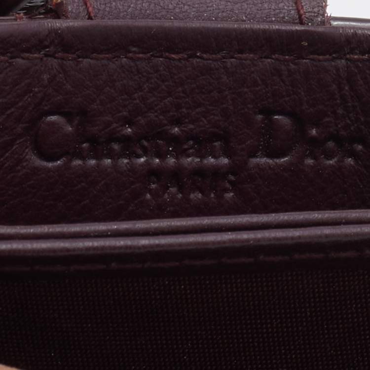 Pre Owned Dior Brown Cannage Patent Leather Lady Dior Gusset Card Case