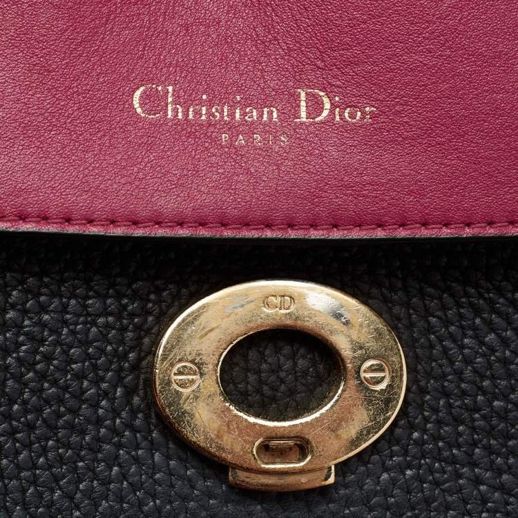 Pre Owned Dior Black Leather Small Be Dior Flap Top Handle Bag