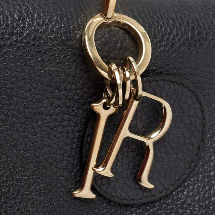 Pre Owned Dior Black Leather Small Be Dior Flap Top Handle Bag
