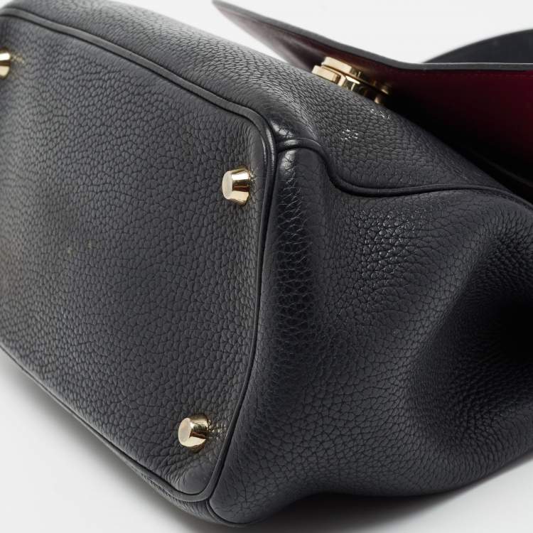Pre Owned Dior Black Leather Small Be Dior Flap Top Handle Bag