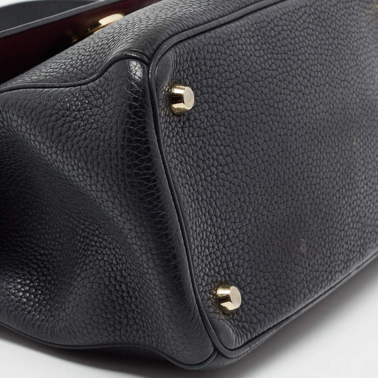 Pre Owned Dior Black Leather Small Be Dior Flap Top Handle Bag