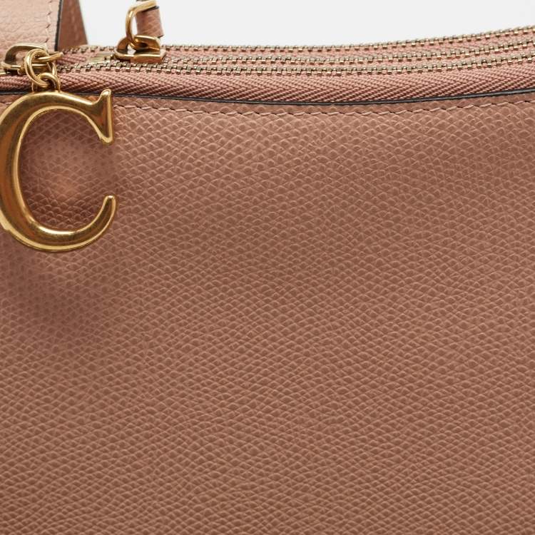 Pre Owned Dior Beige Leather Saddle Triple Zip Crossbody Bag