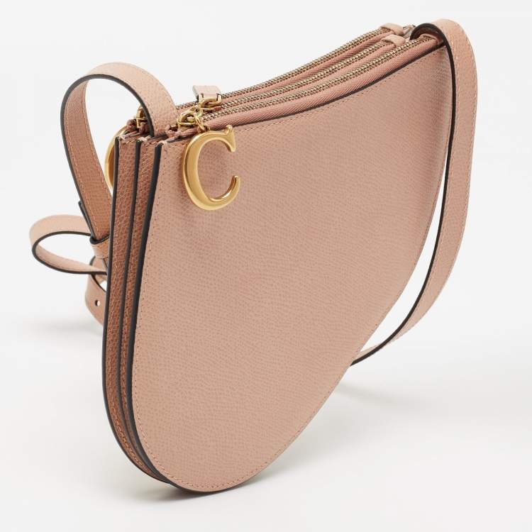 Pre Owned Dior Beige Leather Saddle Triple Zip Crossbody Bag