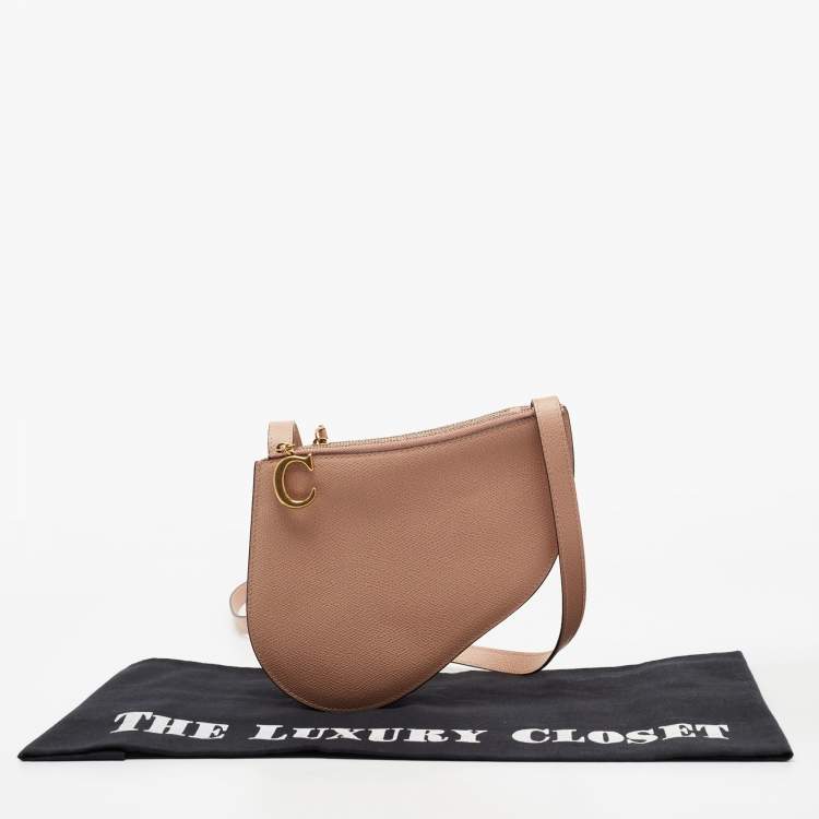 Pre Owned Dior Beige Leather Saddle Triple Zip Crossbody Bag