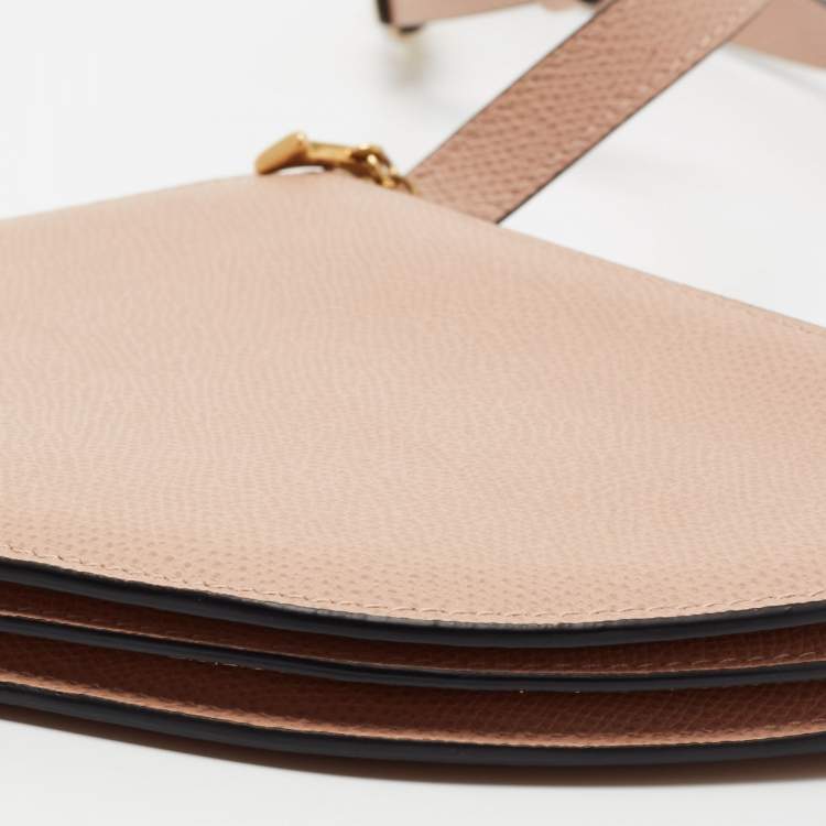 Pre Owned Dior Beige Leather Saddle Triple Zip Crossbody Bag