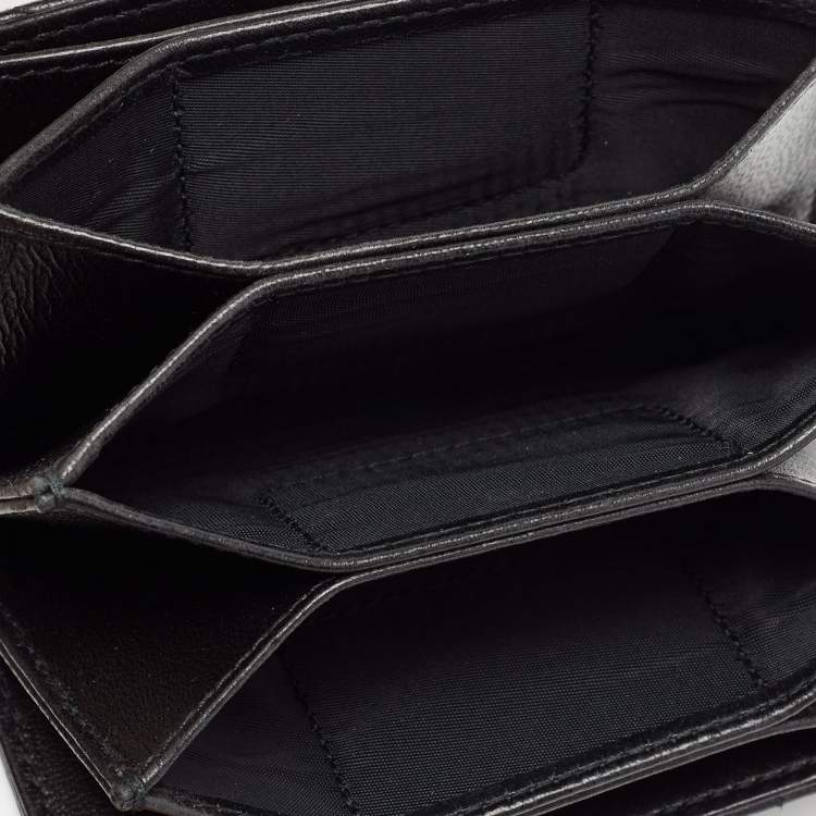 Pre Owned Dior Black Cannage Leather Lady Dior 5 Gusset Card Holder
