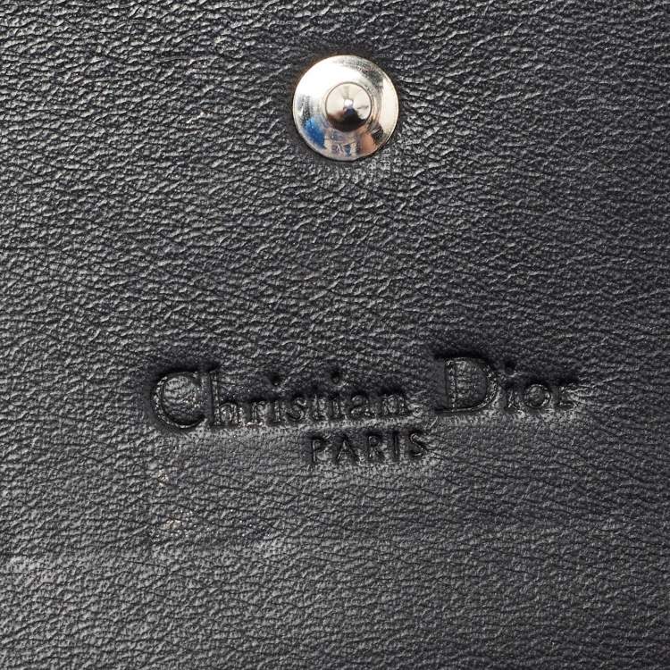 Pre Owned Dior Black Cannage Patent Leather Lady Dior Wallet on Chain