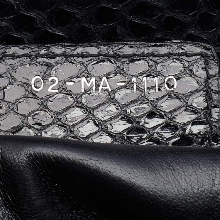 Pre Owned Dior Black Python Leather Lady Dior Tote