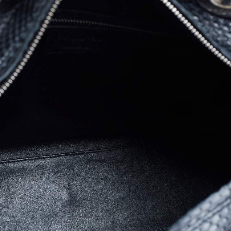 Pre Owned Dior Black Python Leather Lady Dior Tote