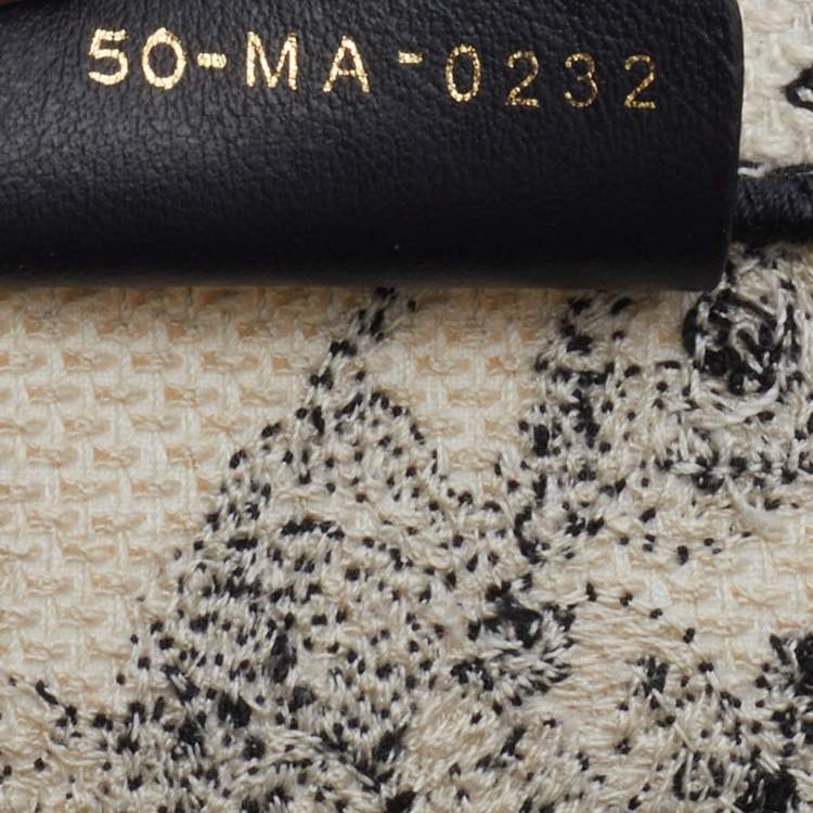 Pre Owned Dior White/Black Canvas Zodiac Embroidery Hercules Small Book Tote