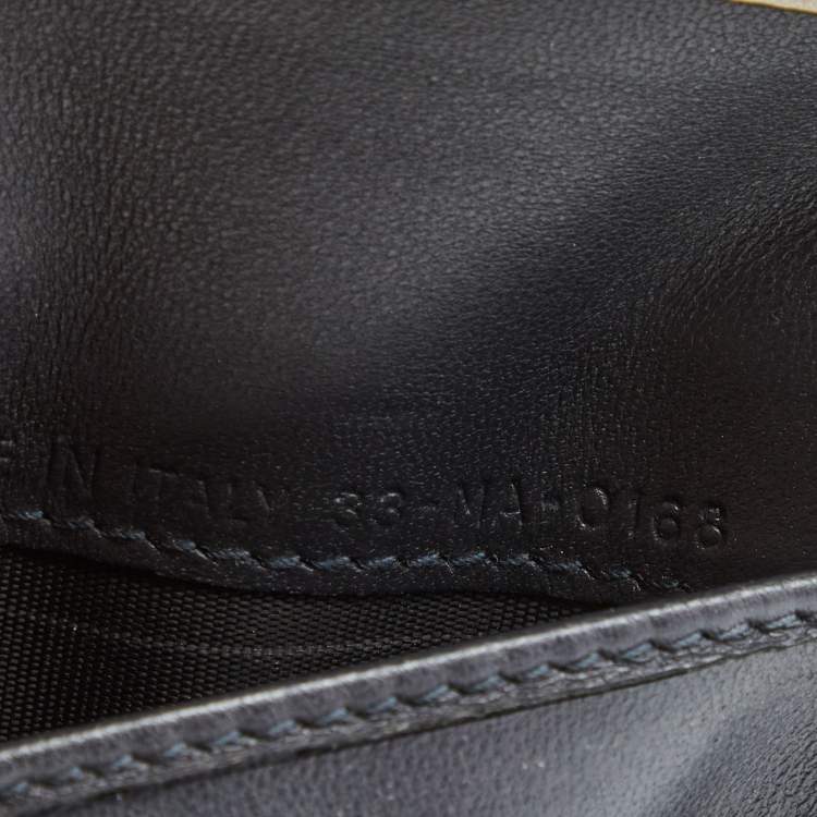 Pre Owned Dior Gold Micro Cannage Patent Leather Mini Lady Dior Card Case