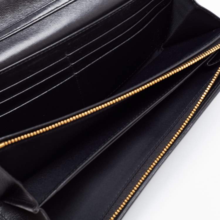 Pre Owned Dior Black Cannage Leather Lady Dior Wallet on Chain