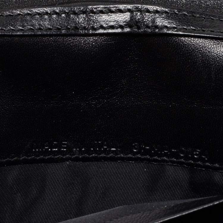 Pre Owned Dio Black Leather Lady Dior Wallet On Chain