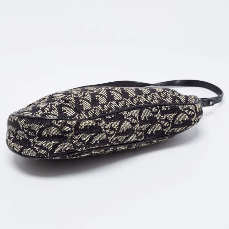Pre Owned Dior Black Diorisimmo Canvas and Leather Saddle Shoulder Bag
